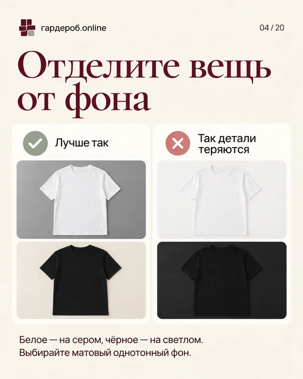 Отделите вещь от фона